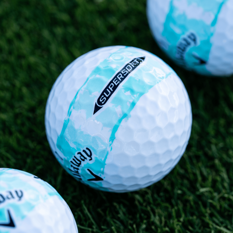 Supersoft Distressed Teal Stripe Golf Balls - View 5