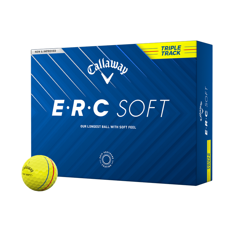 E&bull;R&bull;C Soft Triple Track Yellow Golf Balls - View 1