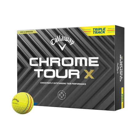 Chrome Tour X Triple Track Yellow Golf Balls