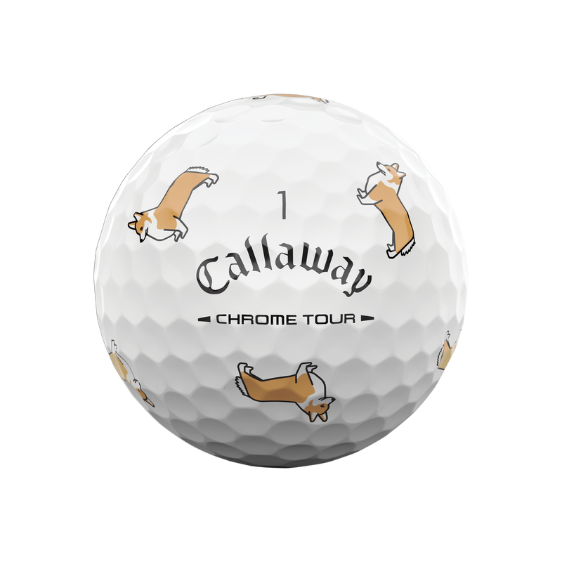 Chrome Tour Corgi Dog Golf Balls (Dozen) - View 3