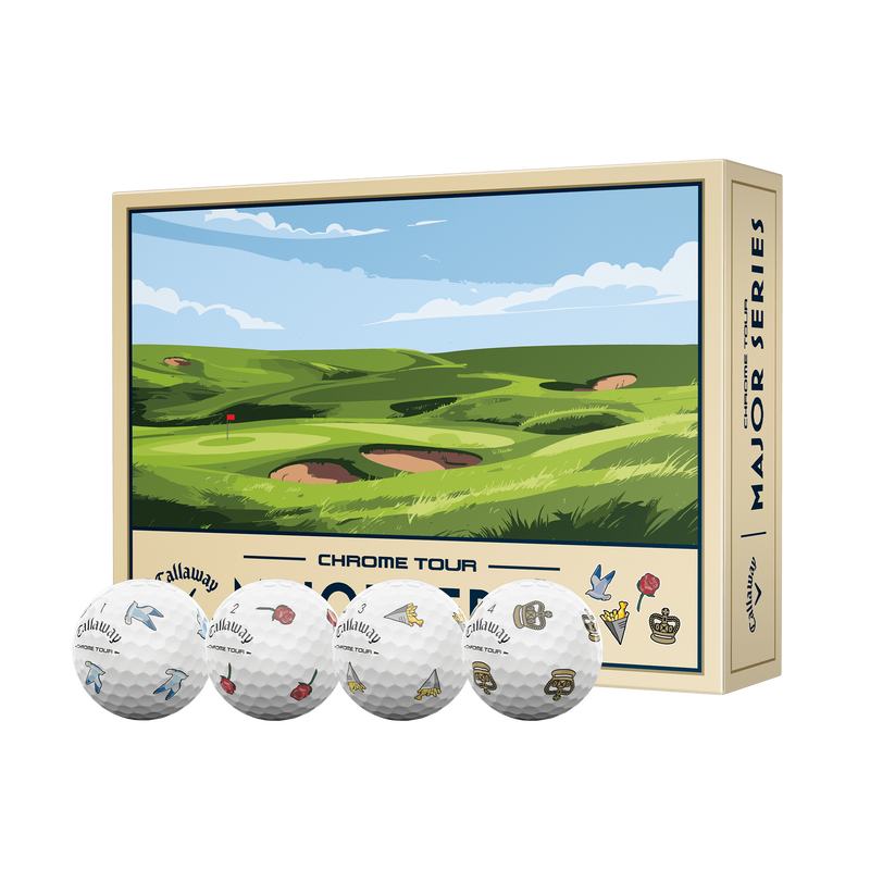 Limited Edition Chrome Tour Major Series: July Major Golf Balls (Dozen) - View 1
