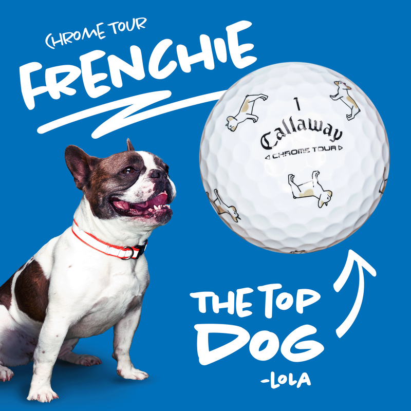 Chrome Tour Small Dogs: Cream French Bulldog Golf Balls - View 2