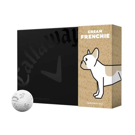 Chrome Tour &laquo;&nbsp;Small Dogs&nbsp;&raquo;&nbsp;: Balles de golf Bouledogue fran&ccedil;ais couleur cr&egrave;me