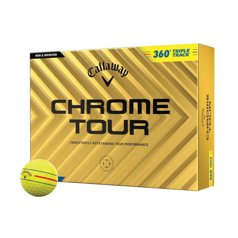 Balles de golf Chrome Tour 360 Triple Track jaunes - View 1
