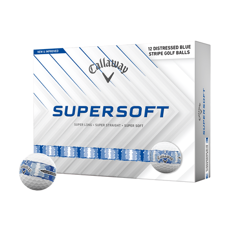 Supersoft Distressed Blue Stripe Golf Balls