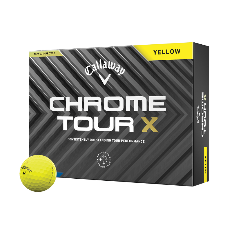 Balles de golf Chrome Tour X jaunes - View 1