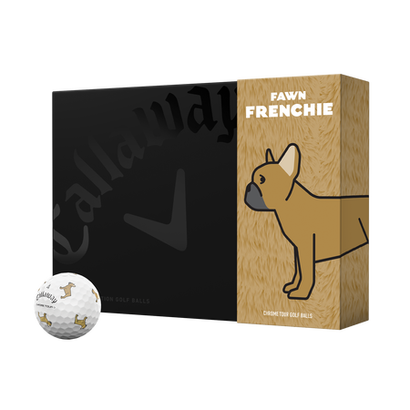 Chrome Tour « Small Dogs » : Balles de golf Bulldog français couleur fauve