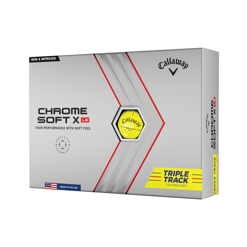 Balles de Golf Chrome Soft X LS Triple Track Jaunes (Douzaine) - View 1