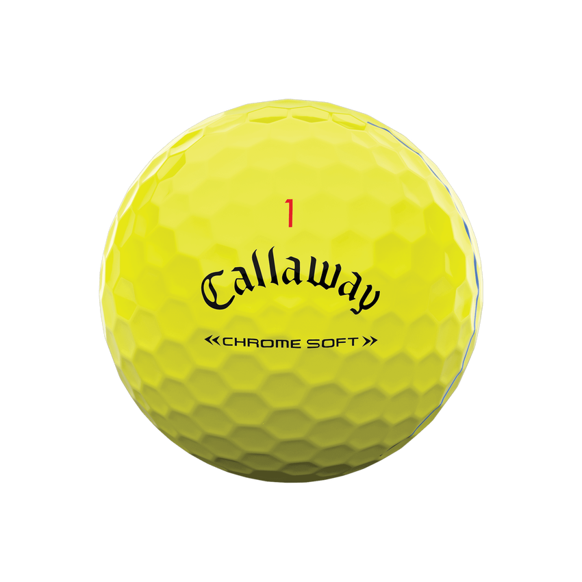 Balles de Golf Chrome Soft Triple Track Jaunes (Douzaine) - View 3