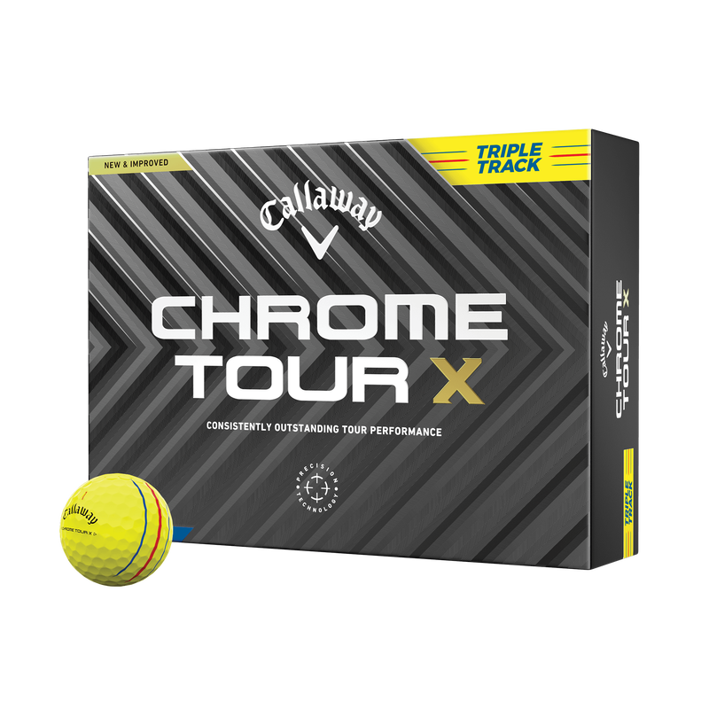 Balles de golf Chrome Tour&nbsp;X Triple Track jaunes - View 1
