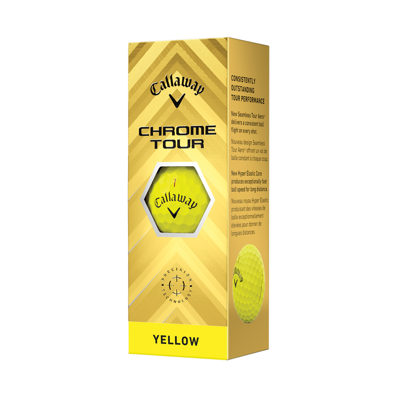 Balles de golf Chrome Tour jaunes - View 4
