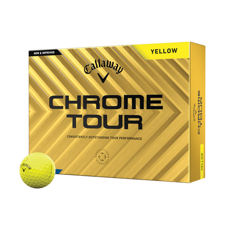 Balles de golf Chrome Tour jaunes - View 1